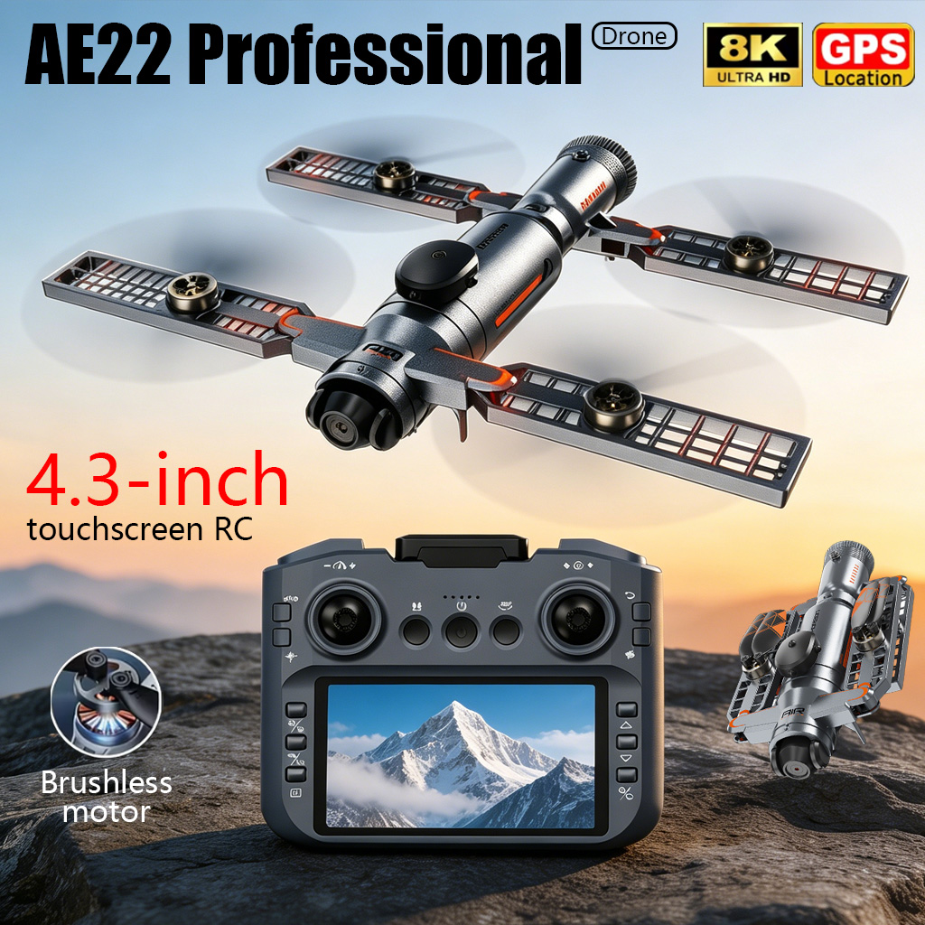 Drone Photogrammetry - โดรนพับได้รุ่นอัพเกรด AE22 PRO MAX กล้องคู่ 8K